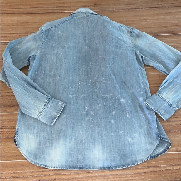 Distressed denim button up shirt XS - Picture 5 of 10